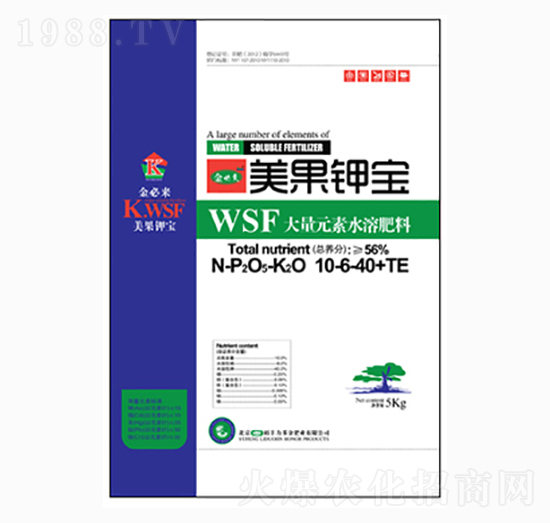 大量元素水溶肥料10-6-40+TE-美果鉀寶-金必來
