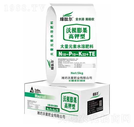沃根膨果高鉀型大量元素水溶肥18-10-22+TE-沃星肥業(yè)
