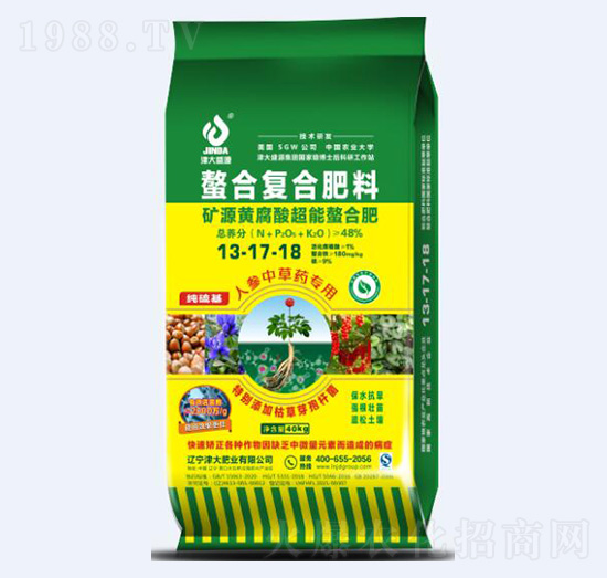 礦源黃腐酸超能螯合肥13-17-18-津大肥業(yè)