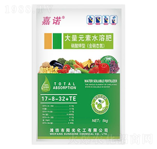 大量元素水溶肥料17-8-32+TE-嘉諾-陽(yáng)光化工