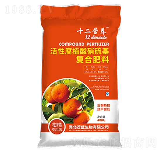 柑橘專(zhuān)用活性腐植酸復(fù)合肥料-十二營(yíng)養(yǎng)-茂盛生物