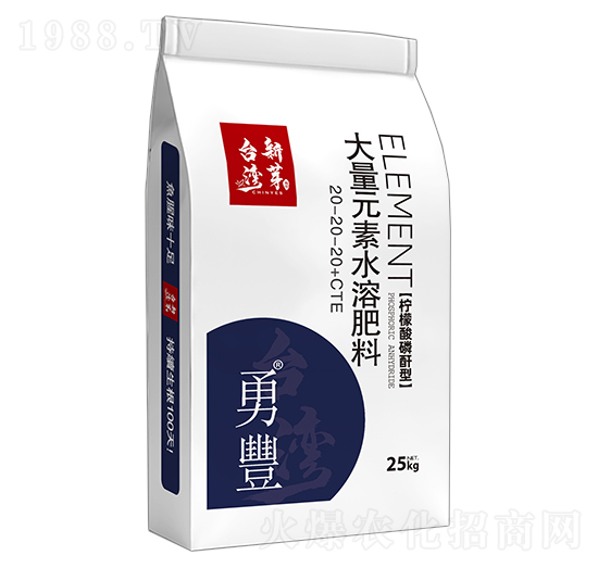 25kg檸檬酸磷酐型大量元素水溶肥料20-20-20+CTE-勇豐-臺灣新芽