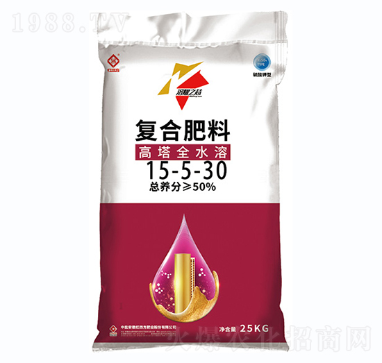 高塔全水溶復(fù)合肥料15-5-30-溶耀之芯-紅四方