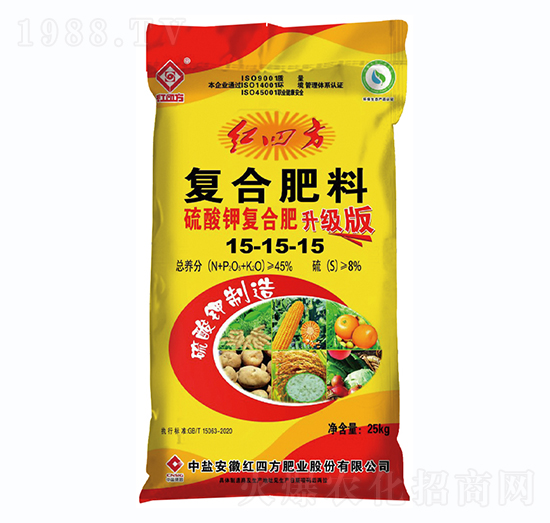 升級(jí)版純硫酸鉀復(fù)合肥料15-15-15-紅四方
